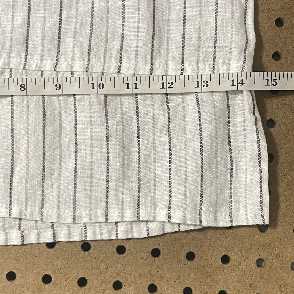 FLAX Balloon Wide Leg Cropped 100% Linen Pants Lagenlook P(4-6) White Women - Picture 10 of 10